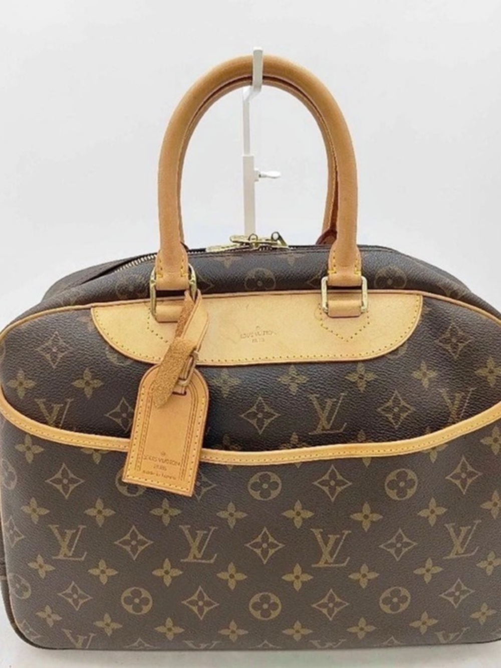Louis Vuitton Deauville Monogram Satchel Brown & Gold Hardware